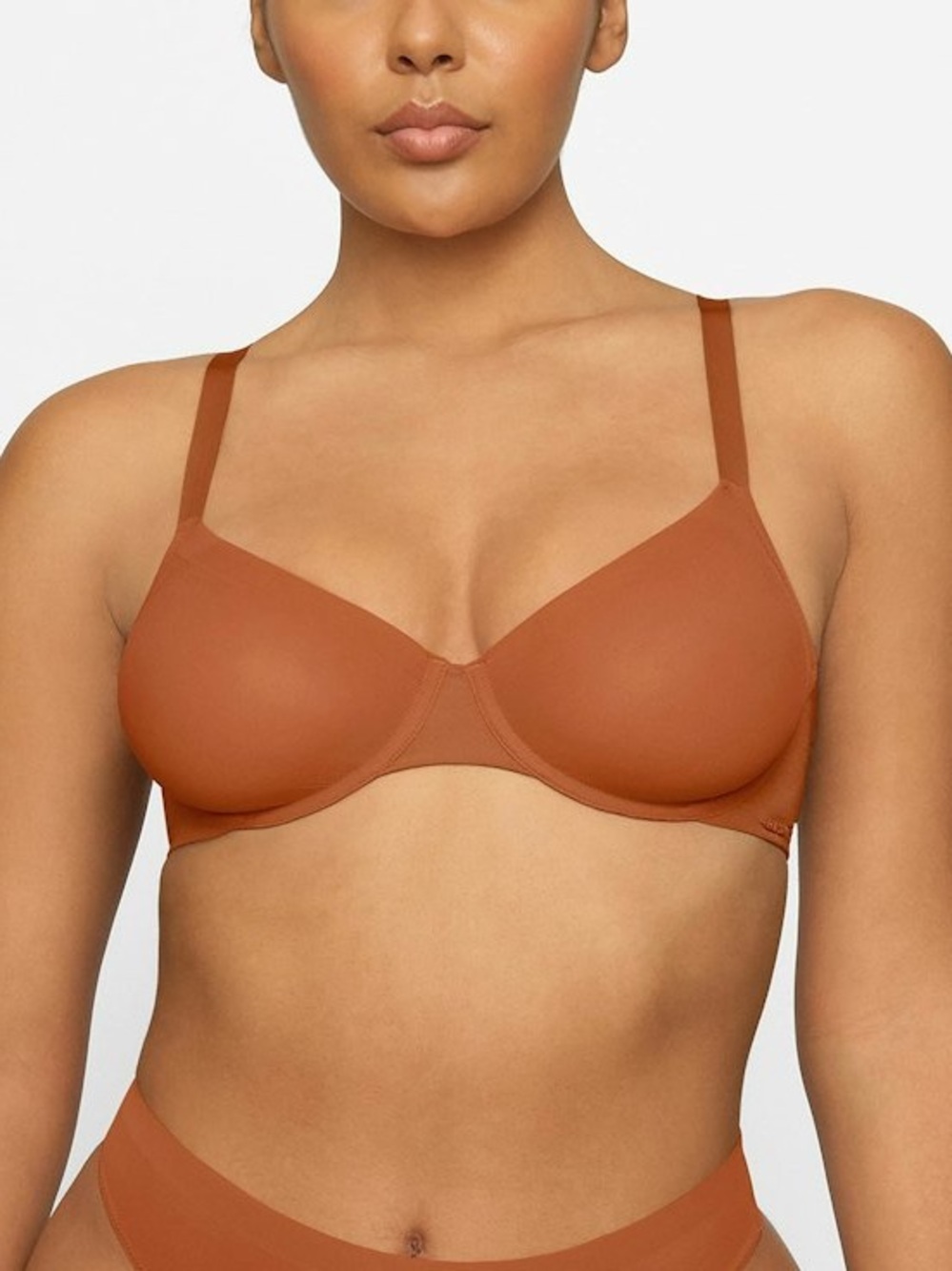 NWT SKIMS No Show Unlined Demi Bra— Bronze